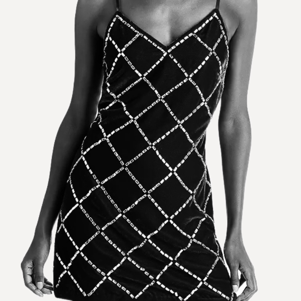 Black Embellished Slip Dress